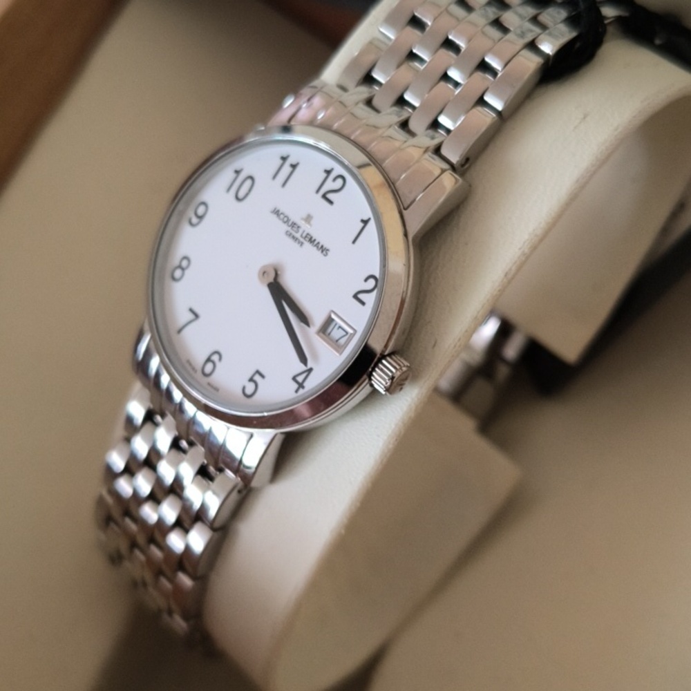 Ladies Jacques Lemans Premium Swiss Geneve   Collection White Dial/Date